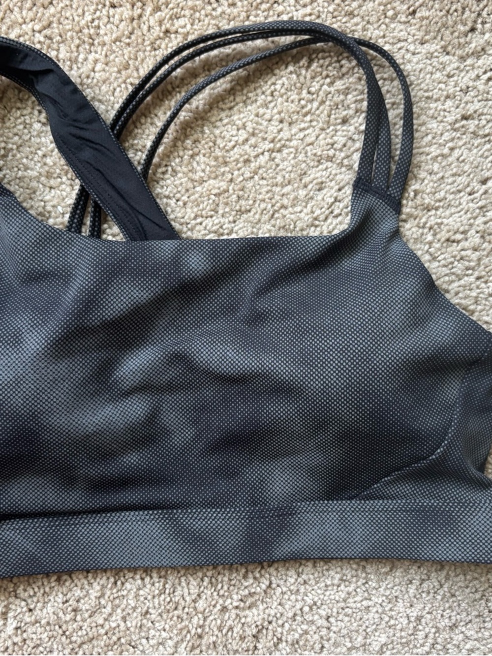 Athleta Black Textured Double-Strap Sports Bra